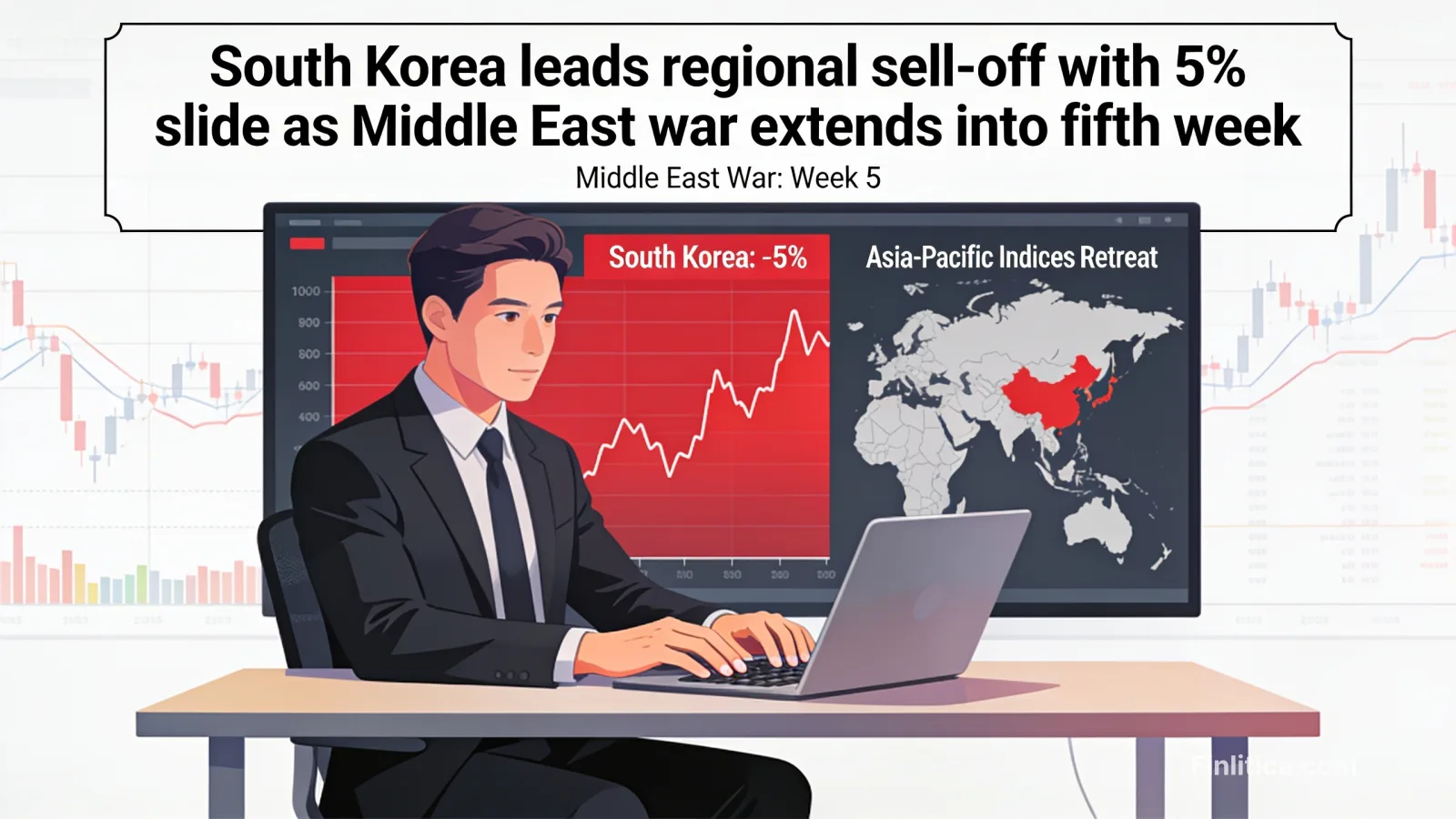 South Korea leads regional sell-off with 5% slide as Middle East war extends into fifth week
