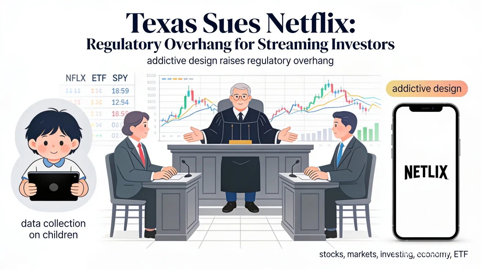 Texas sues Netflix over alleged data collection on children and addictive design, raising regulatory overhang for streaming investors